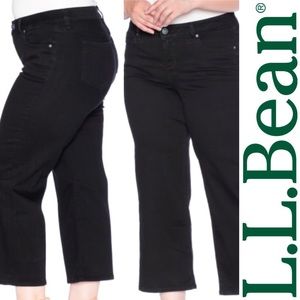 Women's Wide Leg Crop Stretch Jeans, Size22W Black